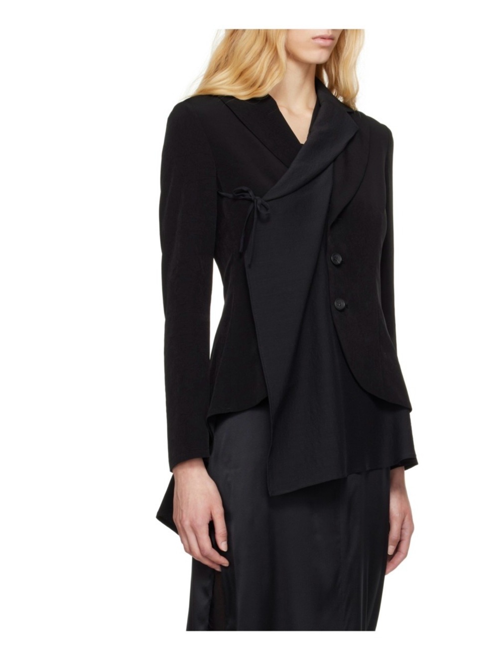 Yohji Yamamoto 2 Layered Wrap Jacket 'Black'